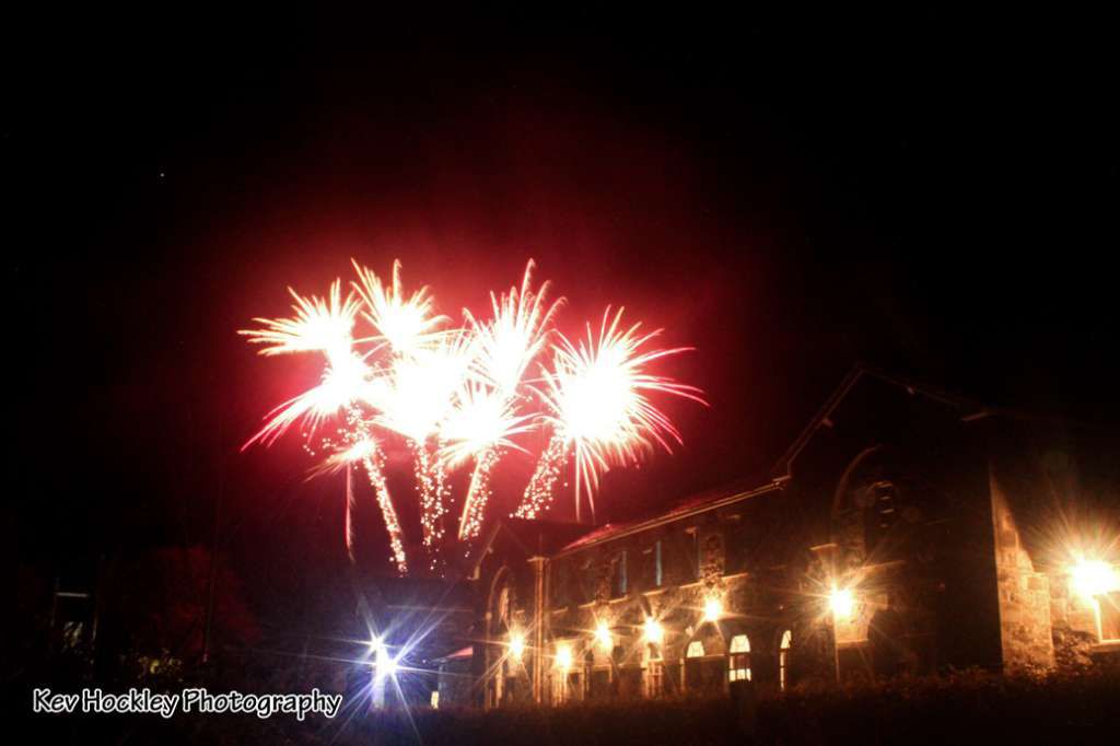 Fireworks over Y Dolydd workhouse